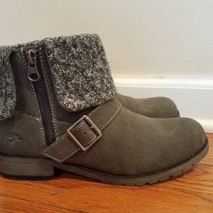 Rocket Dog Moto Ankle Booties Sweater Buckle Zipper sz 7 Grey